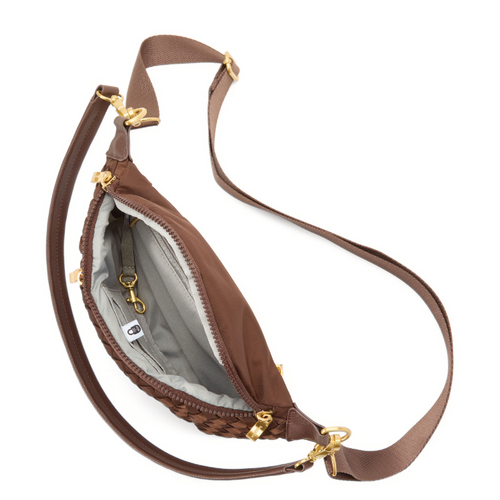Baggallini Stanton Woven Crossbody - Ganache Woven Twill