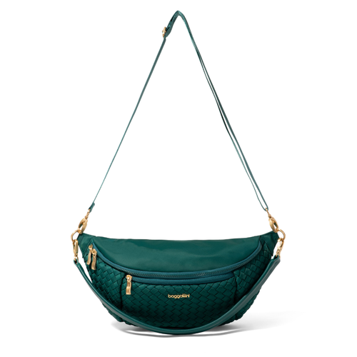 Baggallini Stanton Woven Crossbody - Jade Woven Twill