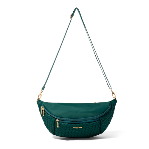 Baggallini Stanton Woven Crossbody - Jade Woven Twill