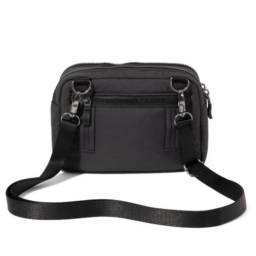 Baggallini Trifecta Wallet Crossbody - Black Puff