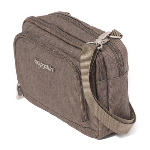 Baggallini Trifecta Wallet Crossbody - Dark Umber Heritage