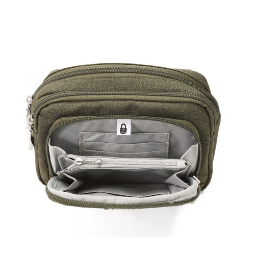 Baggallini Trifecta Wallet Crossbody - Olive Heritage