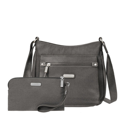 Baggallini Uptown Bagg With RFID Phone Wristlet - Sterling Shimmer
