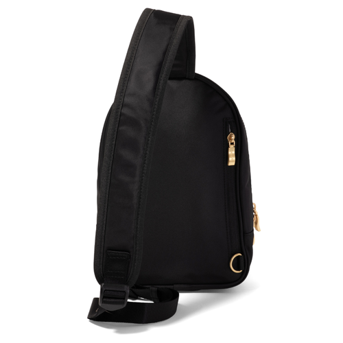 Baggallini Waverly Woven Sling - Black Woven Twill
