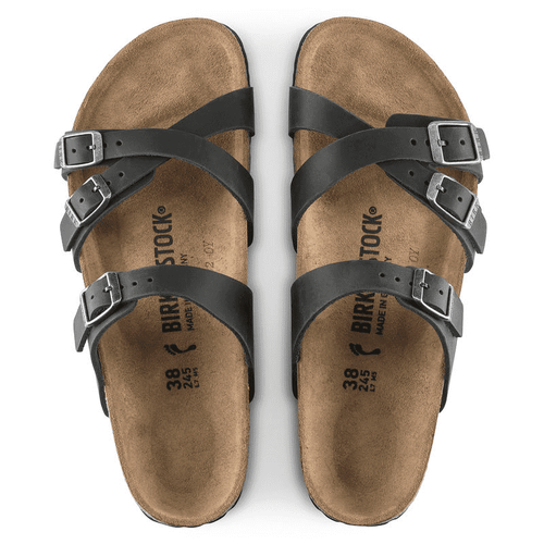 Women's Birkenstock Franca - Black Oiled Leather