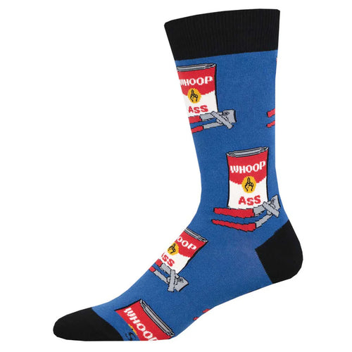 Men's Socksmith Can of Whoop Ass Cotton Crew Socks - Blue