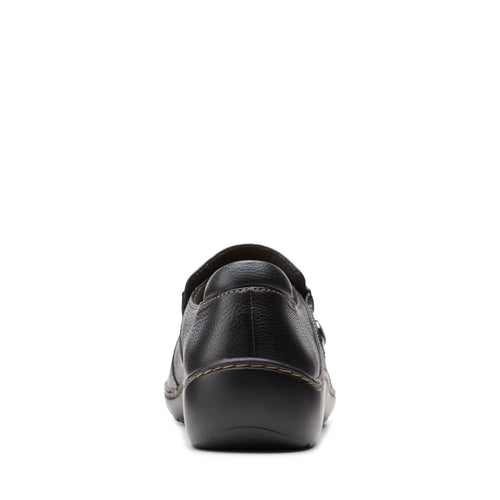 Women's Clarks Cora Poppy - Black Tumbled Leather