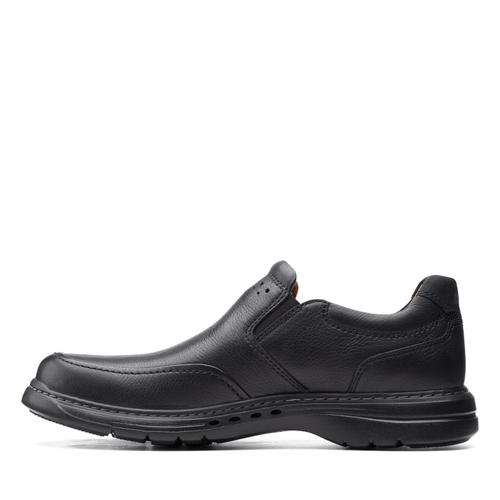 Men's Clarks Un Brawley Step - Black Tumbled Leather