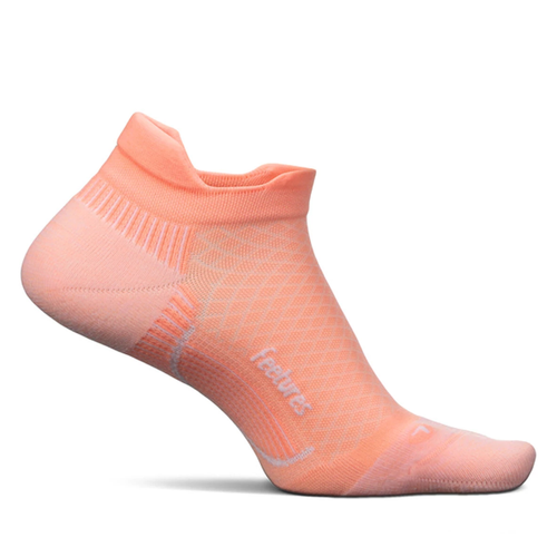 Feetures Plantar Fasciitis Relief Light Cushion No Show Tab Socks - Power Peach