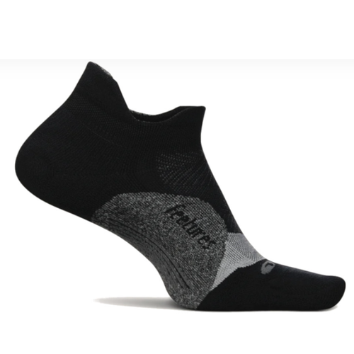 Feetures Elite Light Cushion No Show Tab Socks - Black