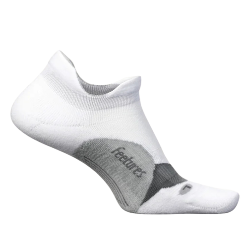 Feetures Elite Light Cushion No Show Tab Socks - White