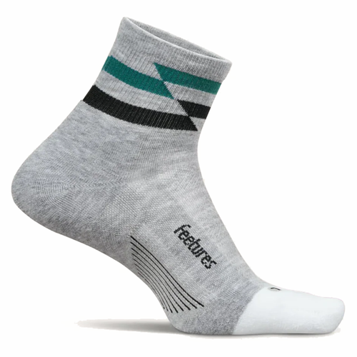 Feetures Elite Max Cushion Quarter Socks - Gray Track