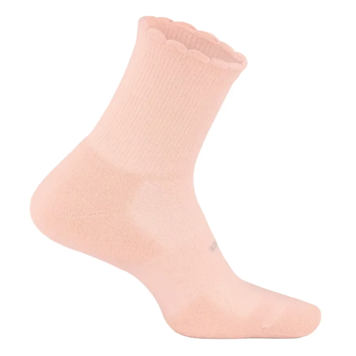 Women's Feetures High Performance Max Cushion Quarter Tall Scallop Socks - Coral Ripple