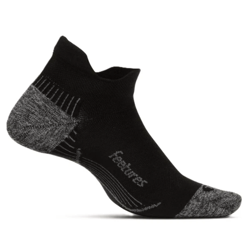 Feetures Plantar Fasciitis Relief Light Cushion No Show Tab Socks - Black
