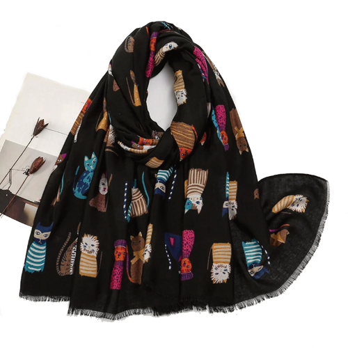 Funkyrel Atzbranding Limited Scarvii Cute Cartoon Cat Pattern Scarf