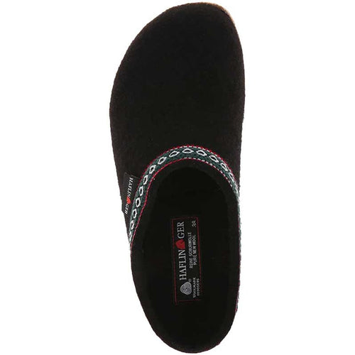 Haflinger GZ Zigzag Clog - Black