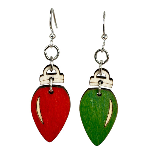 Green Tree Jewelry Christmas Light Bulb Earrings