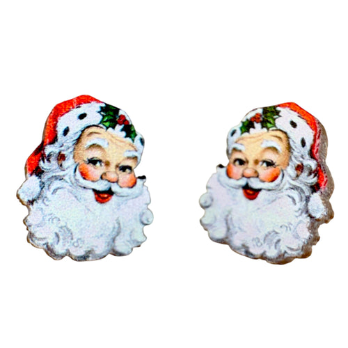 Green Tree Jewelry Santa Stud Earrings