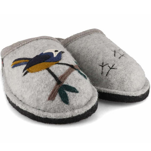 Women's Haflinger Songbird Whimsical Slipper - Silver Grey