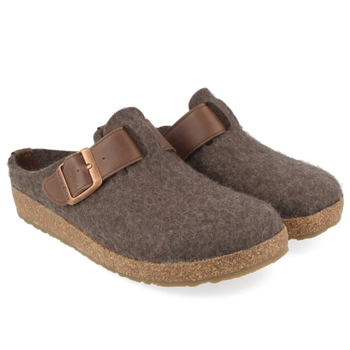 Haflinger GZB Buckle Clog - Smokey Brown
