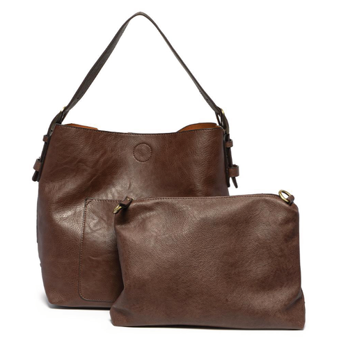 Joy Susan Classic Hobo Handbag - Umber with Brown Handle