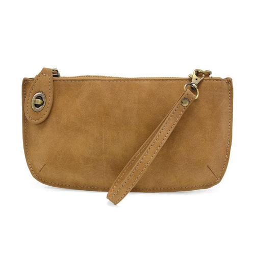 Joy Susan Faux Suede Mini Crossbody Wristlet Clutch - Wheat Faux Suede
