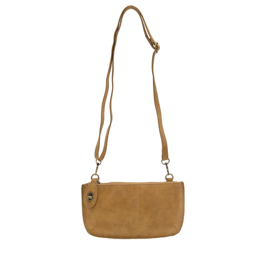 Joy Susan Faux Suede Mini Crossbody Wristlet Clutch - Wheat Faux Suede
