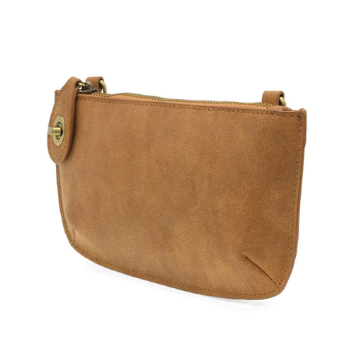 Joy Susan Faux Suede Mini Crossbody Wristlet Clutch - Wheat Faux Suede