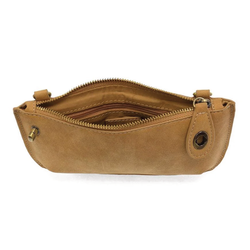 Joy Susan Faux Suede Mini Crossbody Wristlet Clutch - Wheat Faux Suede