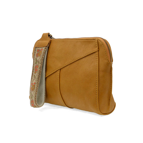 Joy Susan Gigi Crossbody with Woven Wristlet Strap - Mustard