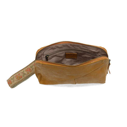 Joy Susan Gigi Crossbody with Woven Wristlet Strap - Mustard