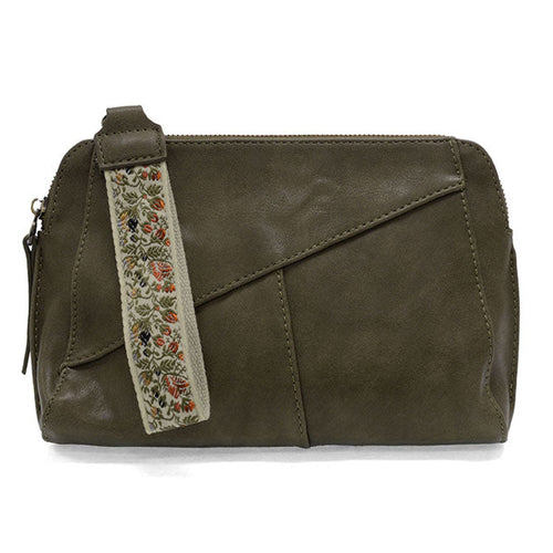 Joy Susan Gigi Crossbody with Woven Wristlet Strap - Olive