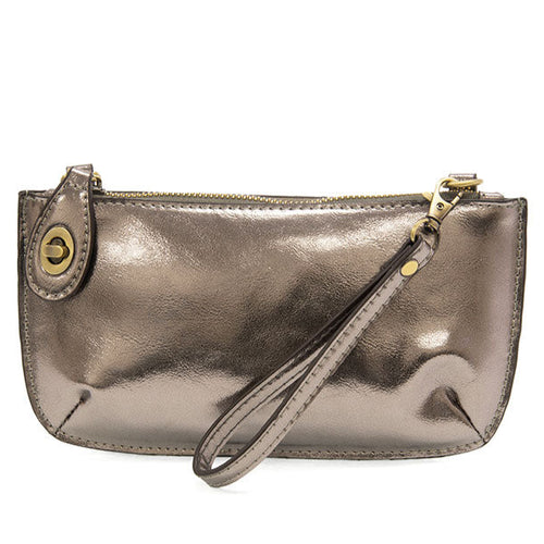 Joy Susan Liquid Metal Mini Crossbody Wristlet Clutch - Metallic Chrome