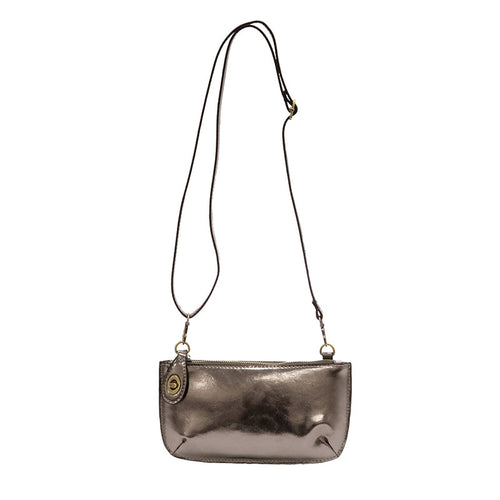 Joy Susan Liquid Metal Mini Crossbody Wristlet Clutch - Metallic Chrome