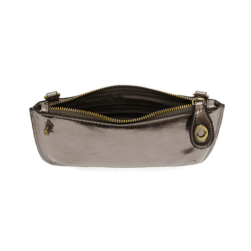 Joy Susan Liquid Metal Mini Crossbody Wristlet Clutch - Metallic Chrome