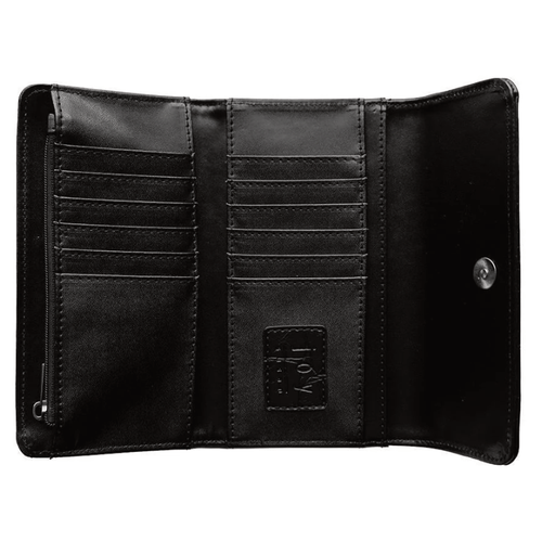 Joy Susan Marnie Mini Tri-Fold Wallet - Black Faux Croc