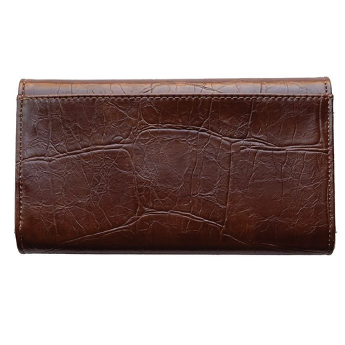 Joy Susan Marnie Mini Tri-Fold Wallet - Pecan Faux Croc
