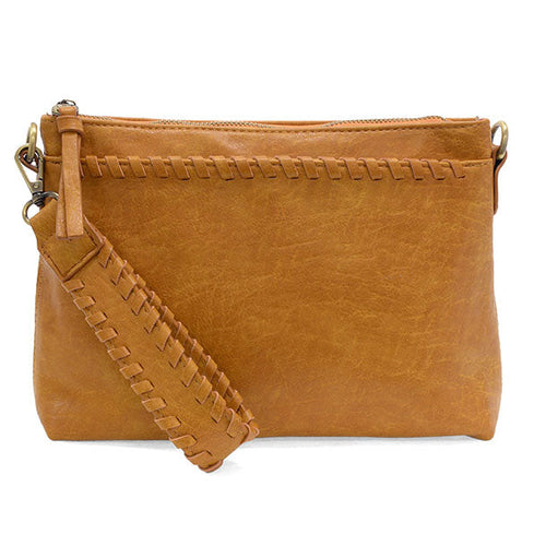 Joy Susan Oakleigh Whipstitch Topzip Wristlet and Crossbody - Whiskey