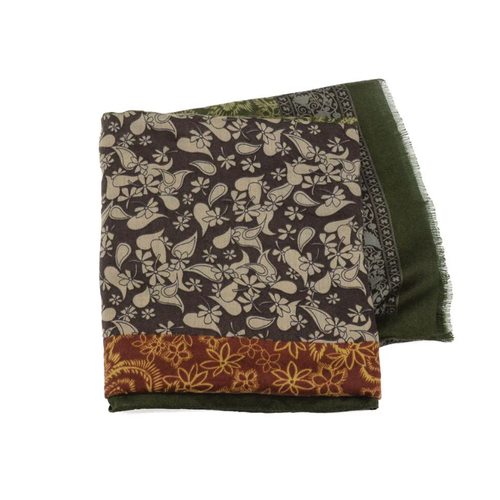 Joy Susan Paisley Flowers Scarf - Olive