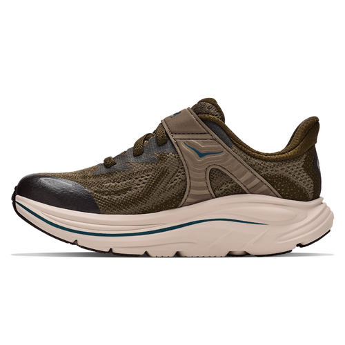 Kids' HOKA Clifton 10 - Little Kids - Antique Olive/River Rock Grey