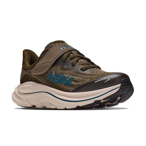Kids' HOKA Clifton 10 - Little Kids - Antique Olive/River Rock Grey