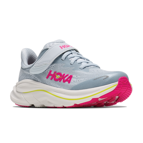 Kids' HOKA Clifton 10 - Little Kids - Overcast/Neon Dragonfruit