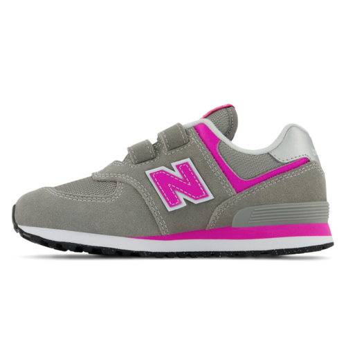 Kids' New Balance 574 Core Hook & Loop - Toddler/Little Kid - Grey/Pink