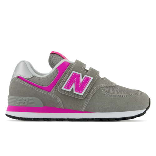 Kids' New Balance 574 Core Hook & Loop - Toddler/Little Kid - Grey/Pink