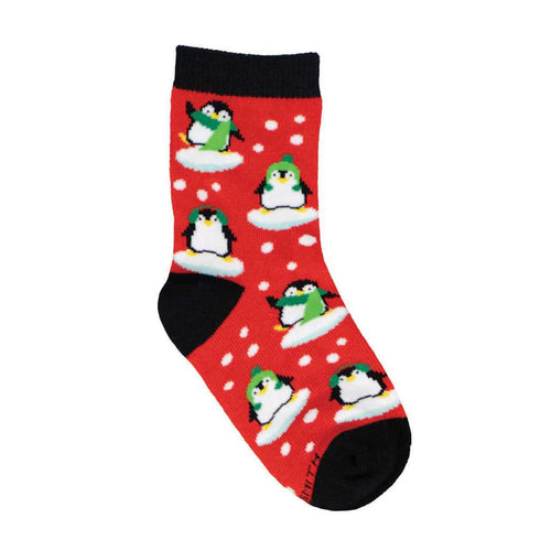 Kids' Socksmith Fashion Penguins Cotton Crew Socks - 4-7 Years - Red