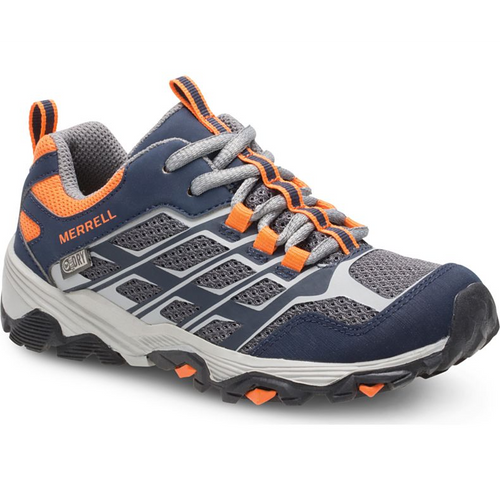 Kids' Merrell Moab Fst Low Waterproof - Little Kid Sizing – Navy/Grey/Orange