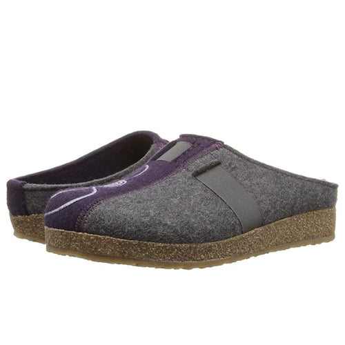 Women's Haflinger Magic Clog - Grey/Eggplant