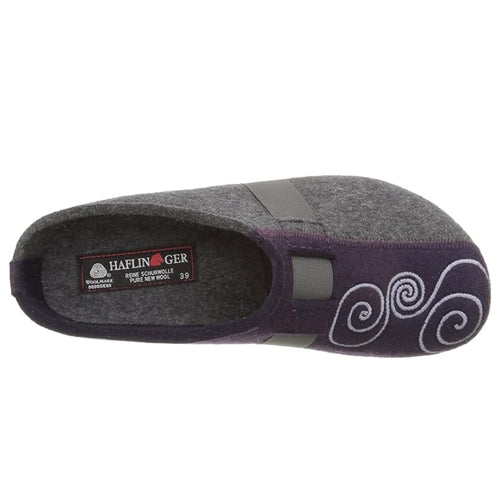 Women's Haflinger Magic Clog - Grey/Eggplant