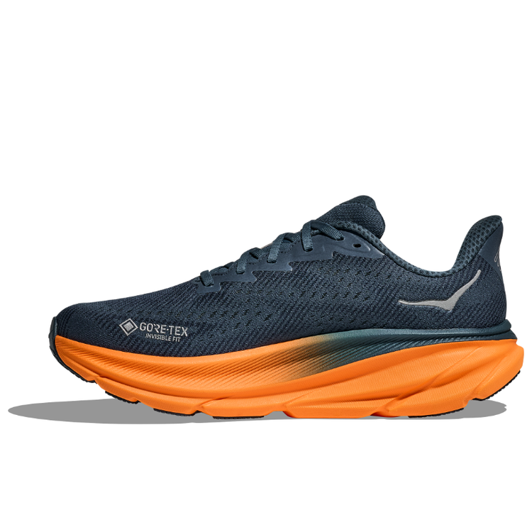 Men's HOKA Clifton 9 GTX - Stormy Skies/Orange Zest (SGZ) - Stan's