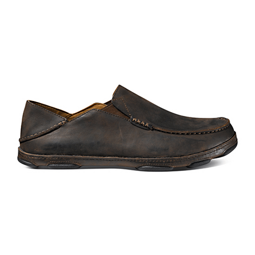 Men's OluKai Moloā Slip-On Shoe - Dark Wood/Dark Java